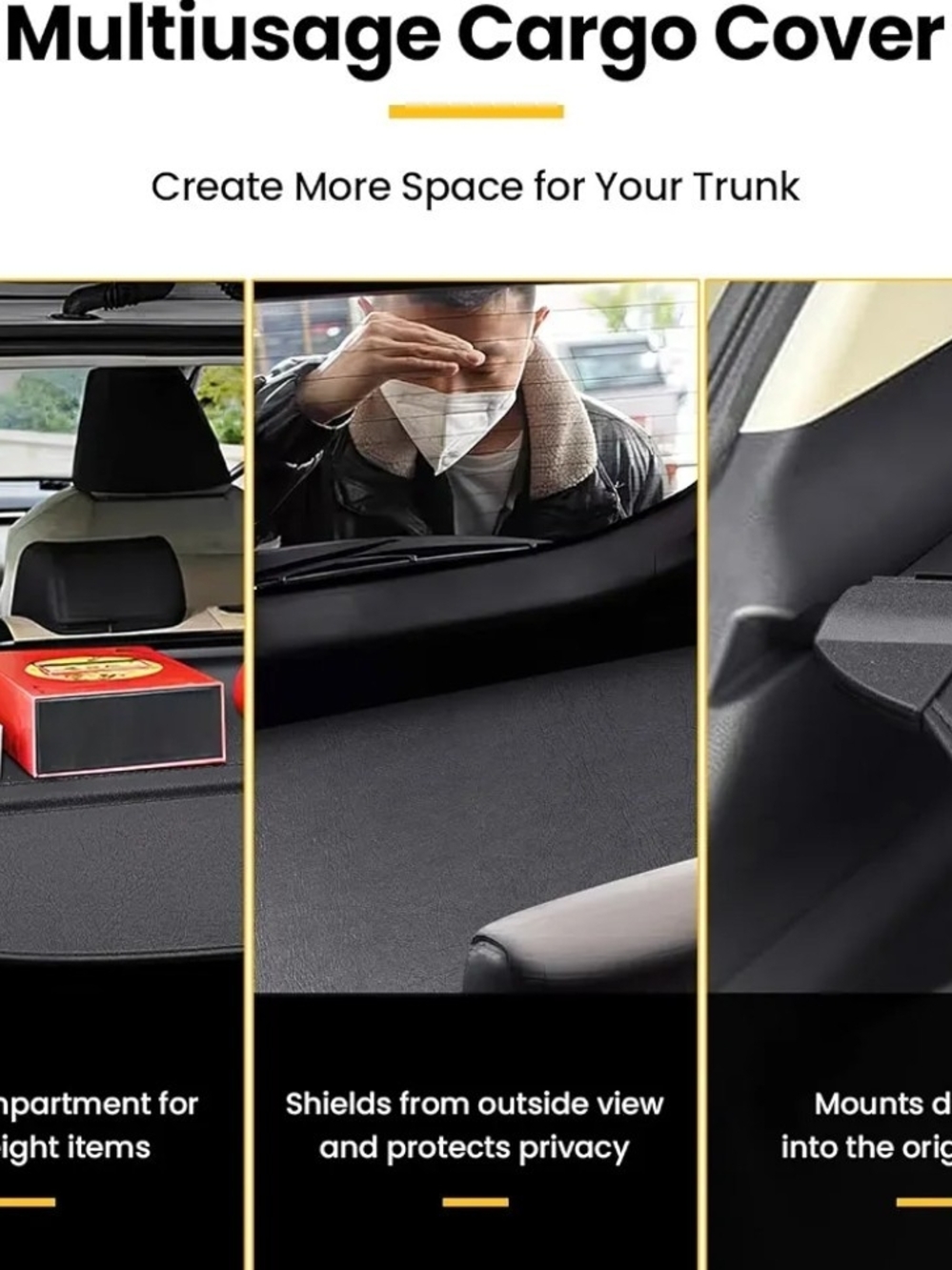 Drytuns Cargo Cover for Mazda CX-50 2023-2026 Retractable Trunk Privacy Shield - Picture 3 of 9